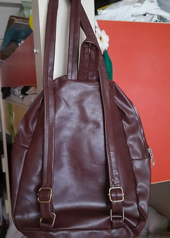 Kahverengi Deri Sırt Çantası ZARA - Görsel 3