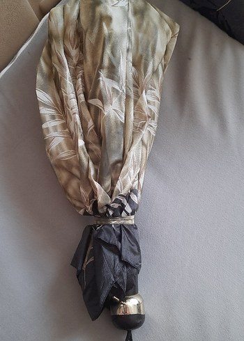 Bej Buruşuk Bohem Kadın Şemsiye - Görsel 5