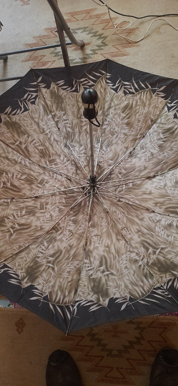 Bej Buruşuk Bohem Kadın Şemsiye - Görsel 2