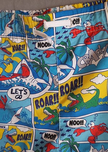 Çok Renkli Baskılı Erkek Çocuk Mayo Şortu - Görsel 2