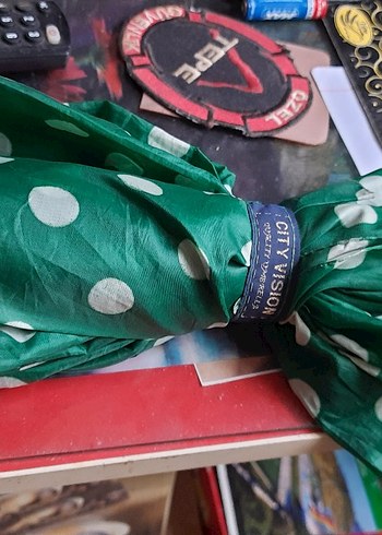 Yeşil Puantiyeli Kadın Şemsiye - Görsel 3