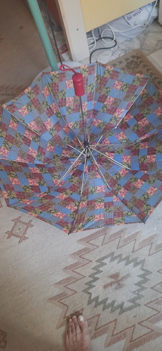 Kadın Çok Renkli Pileli Şemsiye - Görsel 3