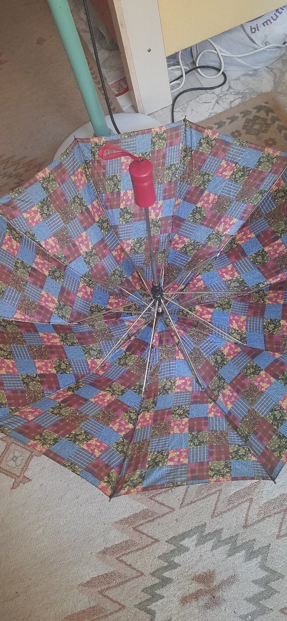 Kadın Çok Renkli Pileli Şemsiye - Görsel 2