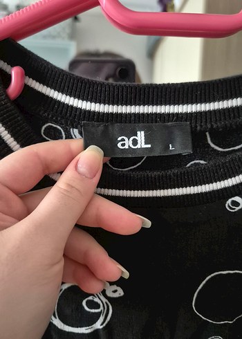 siyah desenli şifon adil ışık(adL) elbise - Görsel 2