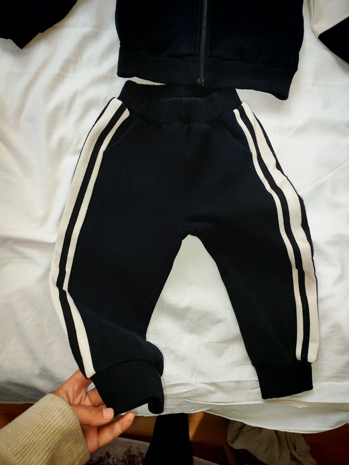 Kapüşonlu Fermuarlı Siyah Erkek Eşofman Takımı - Görsel 3