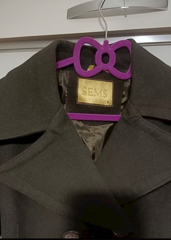 Düğmeli ve Kemerli Kahverengi Kaban - Görsel 2