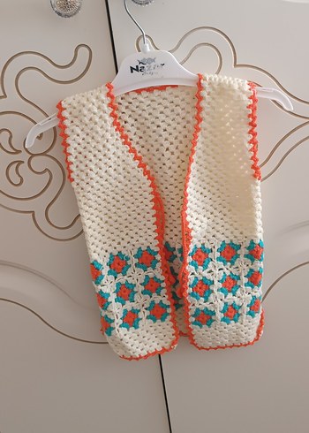 Çok Renkli Nakışlı Örgü Çocuk Yeleği - Görsel 2