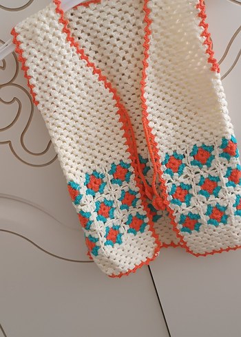 Çok Renkli Nakışlı Örgü Çocuk Yeleği - Görsel 3