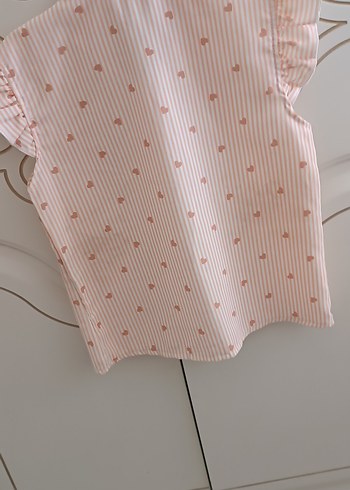 Kız Çocuk Pembe Düğmeli Kısa Kollu Gömlek - Görsel 4