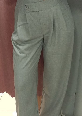 Gri Kadın Kumaş Pantolon - Görsel 2