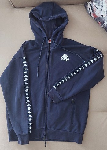 Kappa Erkek Lacivert Fermuarlı Kapüşonlu Sweatshirt - Görsel 2