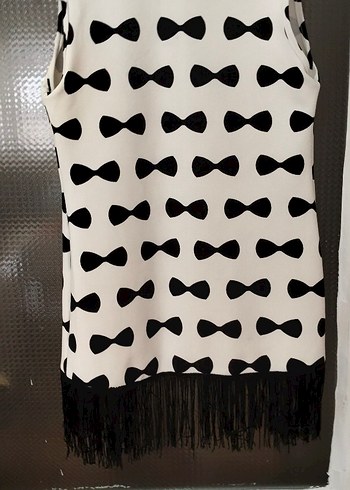 Fiyonklu Uzun Bohem Kadın Yelek - Görsel 3