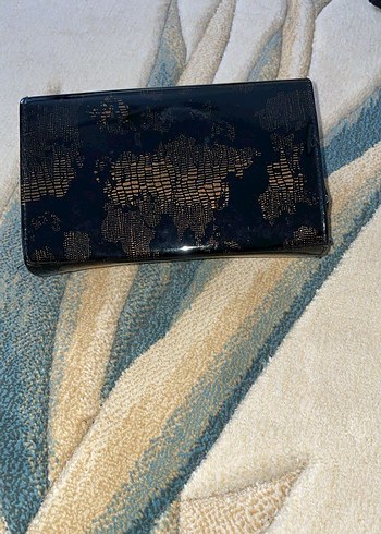 Siyah Yılan Derisi Desenli Deri Kadın Portföy Çanta - Görsel 3