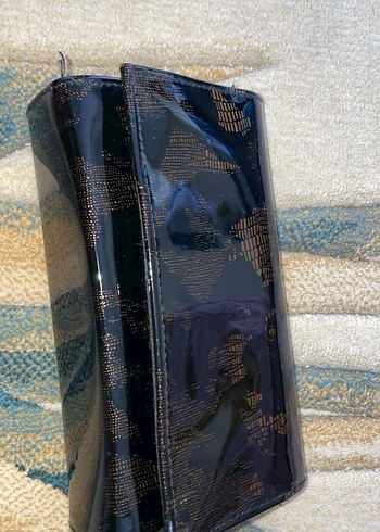 Siyah Yılan Derisi Desenli Deri Kadın Portföy Çanta - Görsel 4