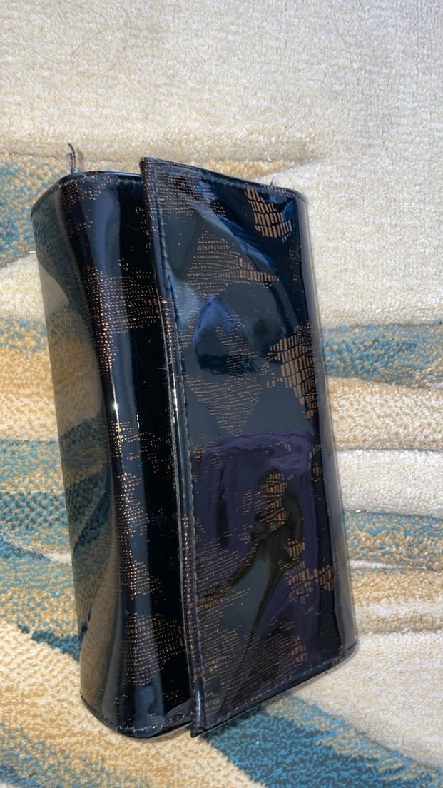 Siyah Yılan Derisi Desenli Deri Kadın Portföy Çanta - Görsel 4