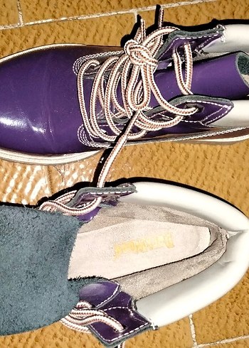 dark wood marka Mor Rugan Bağcıklı Stiletto Topuklu Bot - Görsel 5