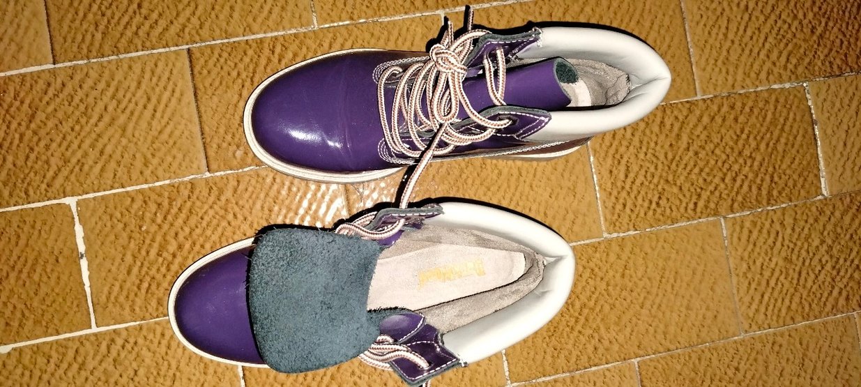 dark wood marka Mor Rugan Bağcıklı Stiletto Topuklu Bot - Görsel 5