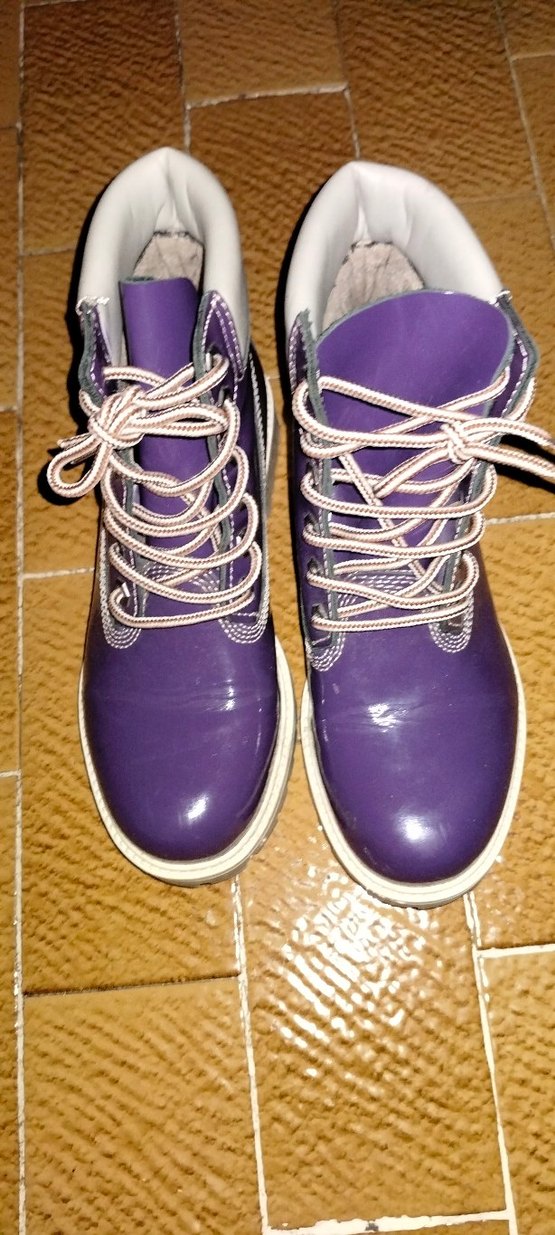 dark wood marka Mor Rugan Bağcıklı Stiletto Topuklu Bot - Görsel 2