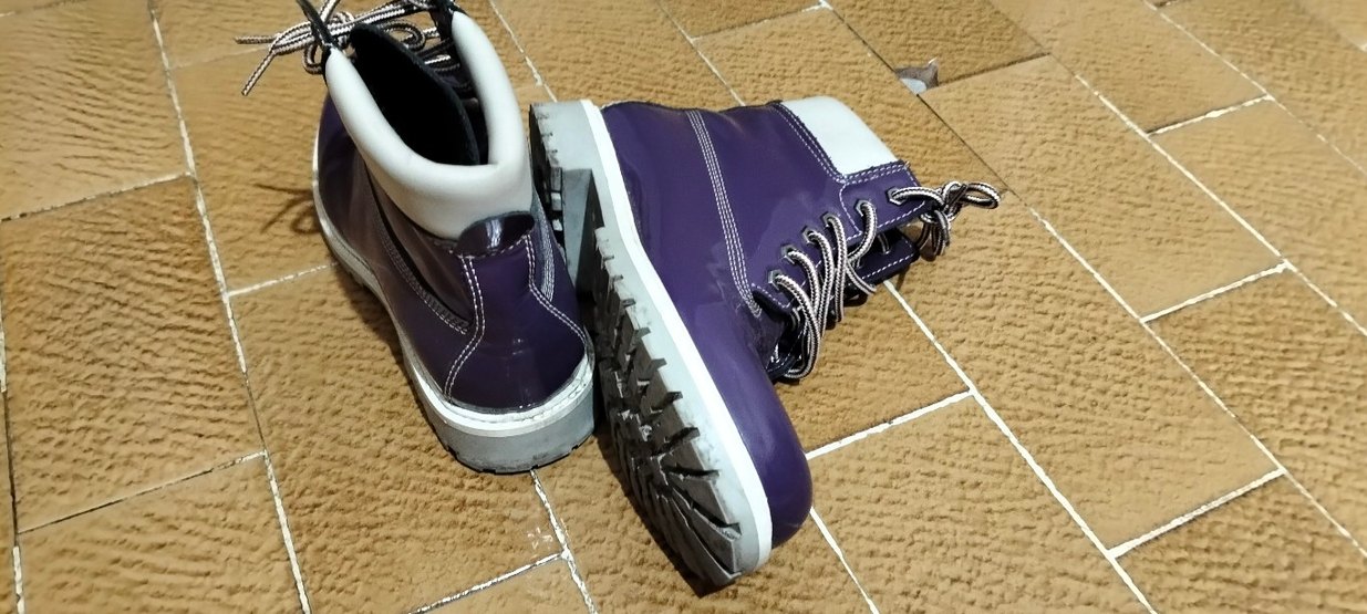 dark wood marka Mor Rugan Bağcıklı Stiletto Topuklu Bot - Görsel 3