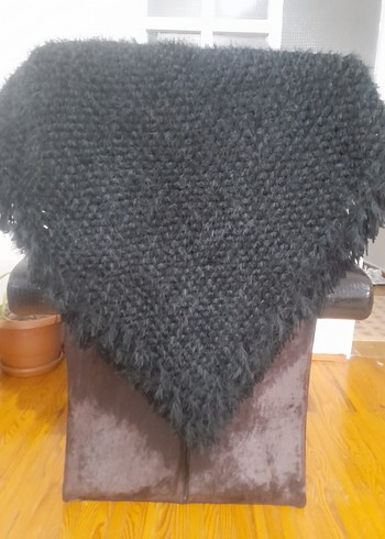 Kadın Gri Örgü Şal - Görsel 9