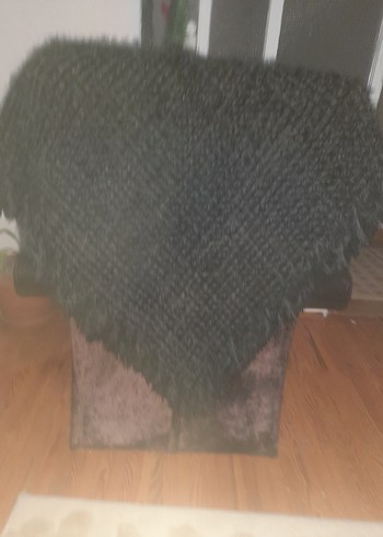 Kadın Gri Örgü Şal - Görsel 8