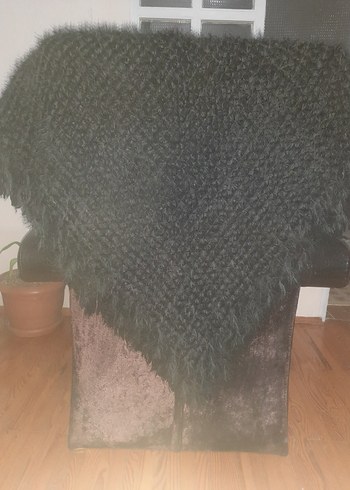 Kadın Gri Örgü Şal - Görsel 5