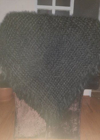 Kadın Gri Örgü Şal - Görsel 6