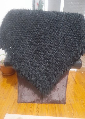 Kadın Gri Örgü Şal - Görsel 4