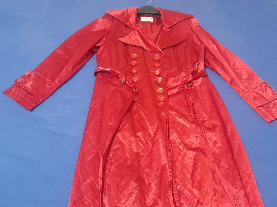 Parlak Kırmızı Kadın Midi Ceket - Görsel 2