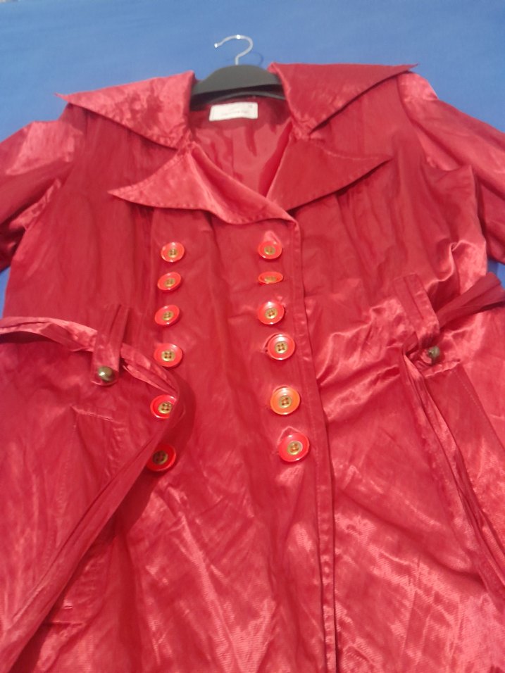 Parlak Kırmızı Kadın Midi Ceket - Görsel 5