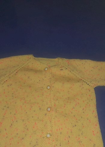 Sarı Örgü bebek Hırka - Görsel 2