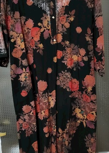 Çiçek Desenli Uzun Bohem Elbise 54 beden - Görsel 3