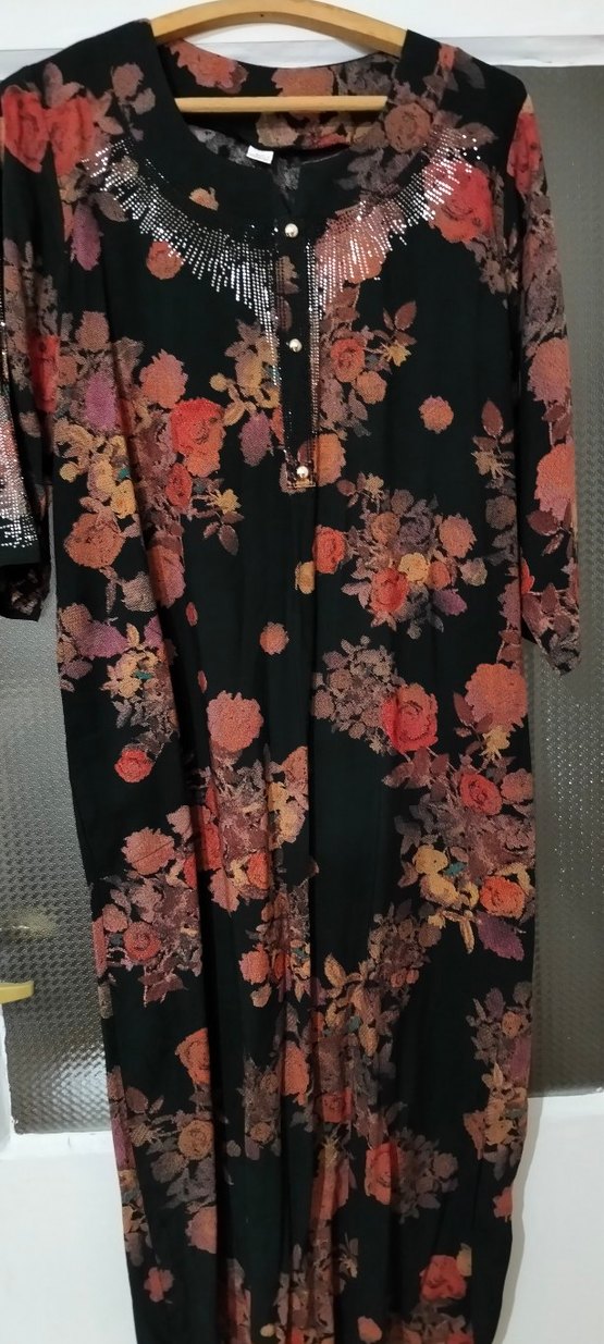 Çiçek Desenli Uzun Bohem Elbise 54 beden - Görsel 3