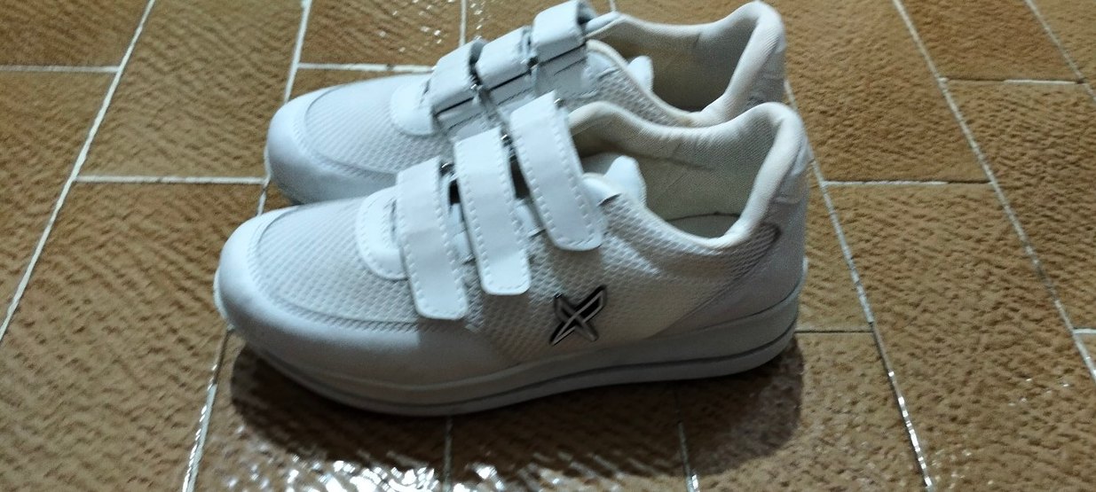 Beyaz Cırt Cırtlı Kadın Spor Ayakkabı - Görsel 2