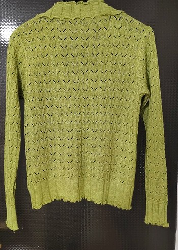 Yeşil Örgü Kadın Hırka - Görsel 5