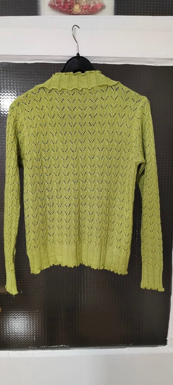 Yeşil Örgü Kadın Hırka - Görsel 5