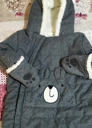 Gri Erkek Bebek Peluş Tulum - Görsel 2