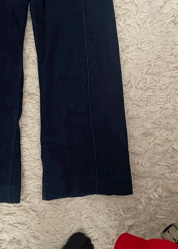 Lacivert Kemerli Rahat Kesim Midi Jean - Görsel 4