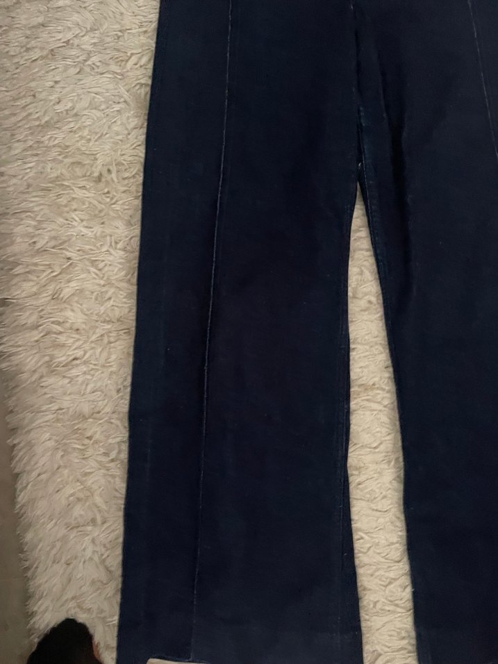 Lacivert Kemerli Rahat Kesim Midi Jean - Görsel 3