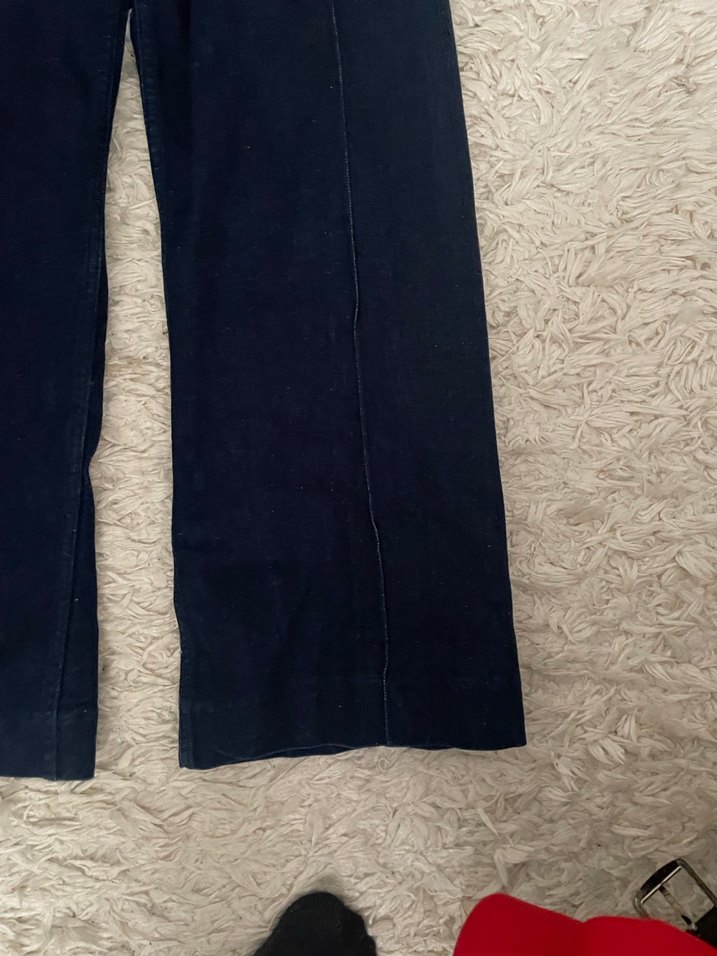 Lacivert Kemerli Rahat Kesim Midi Jean - Görsel 4