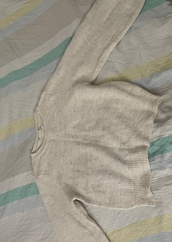 Gri Kadın Triko Bisiklet Yaka Uzun Kollu Kazak - Görsel 2