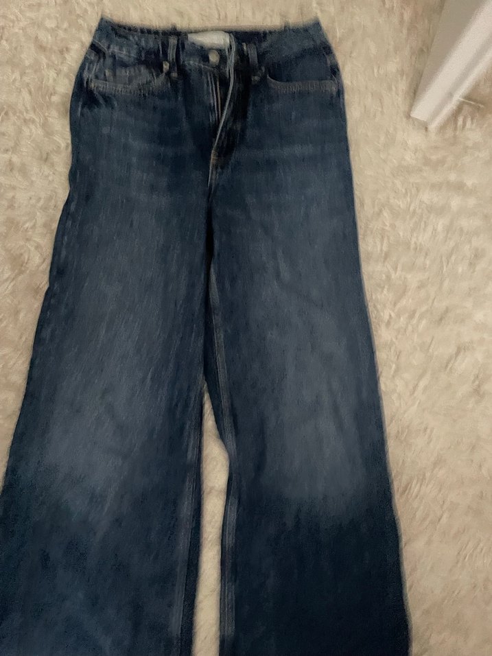 Kadın Geniş Kesim Kürklü Midi Kot Pantolon - Görsel 2