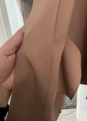 Bej Süet Midi Hamile Kaban - Görsel 3