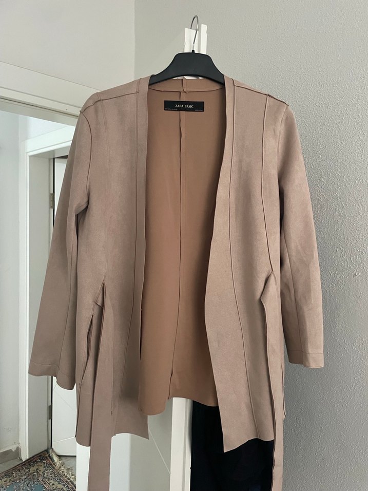 Bej Süet Midi Hamile Kaban - Görsel 2