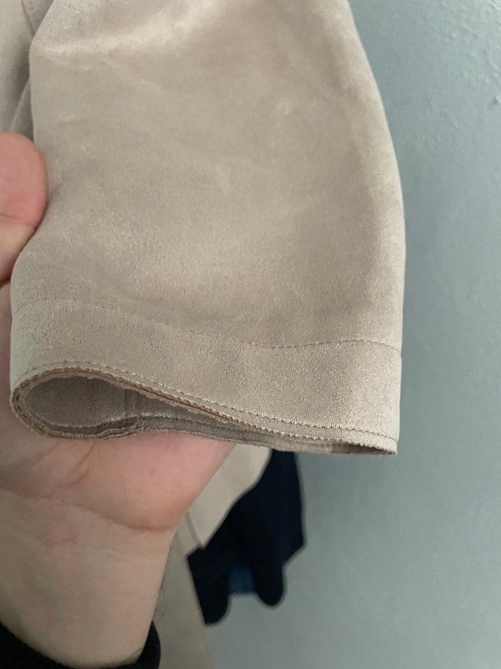 Bej Süet Midi Hamile Kaban - Görsel 4