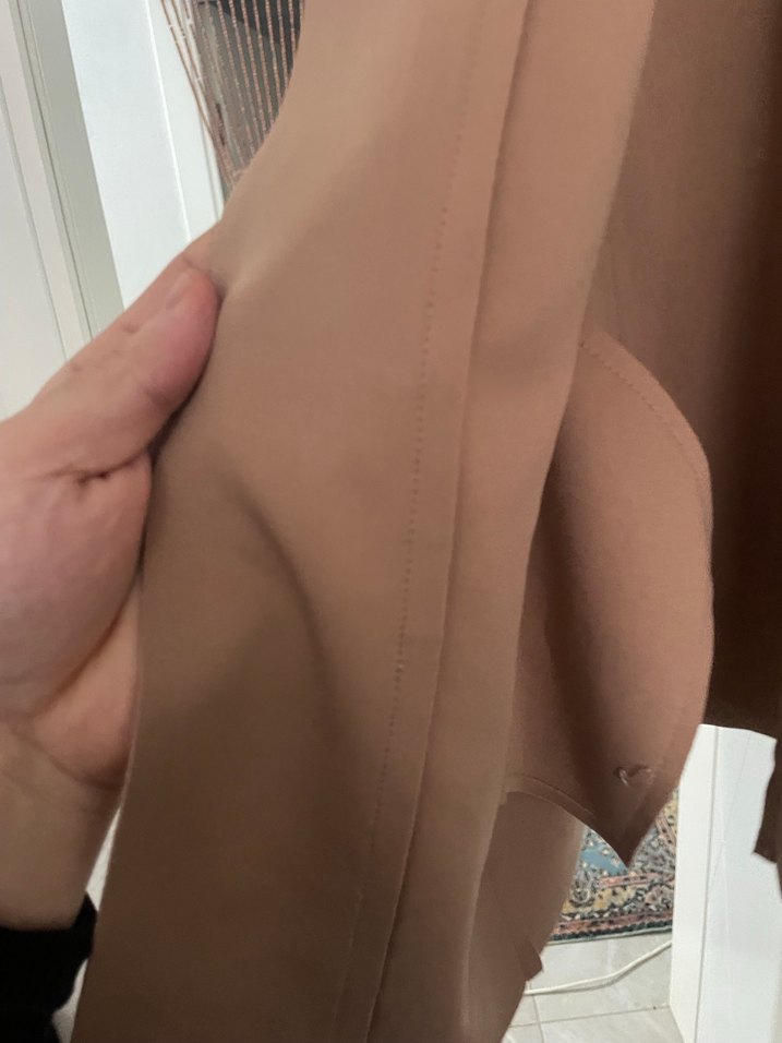 Bej Süet Midi Hamile Kaban - Görsel 3