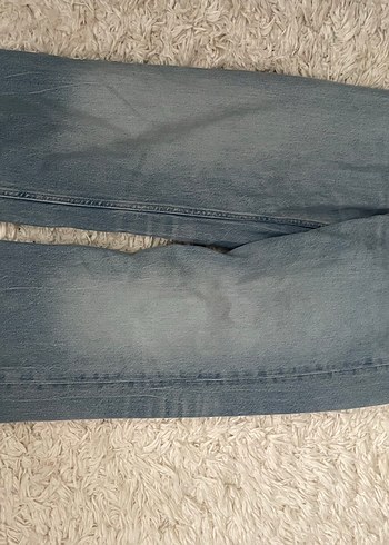 Gri Mavi Rahat Kesim Kadın Midi Kot Pantolon - Görsel 2