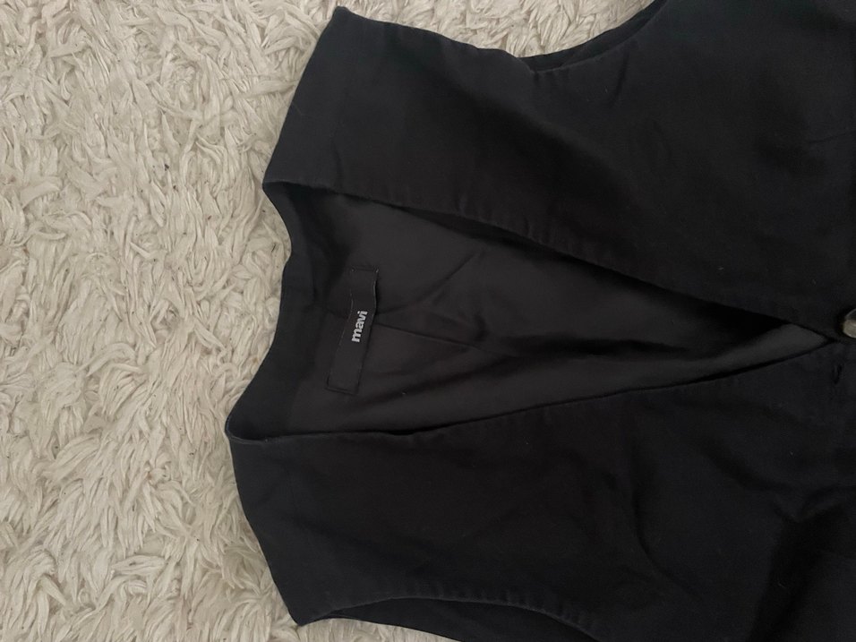 Siyah Kadın Kürklü Midi Yelek - Görsel 2