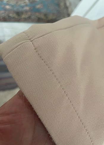 Bej Düğmeli Midi Kadın Kumaş Pantolon - Görsel 3