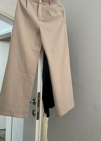 Bej Düğmeli Midi Kadın Kumaş Pantolon - Görsel 2